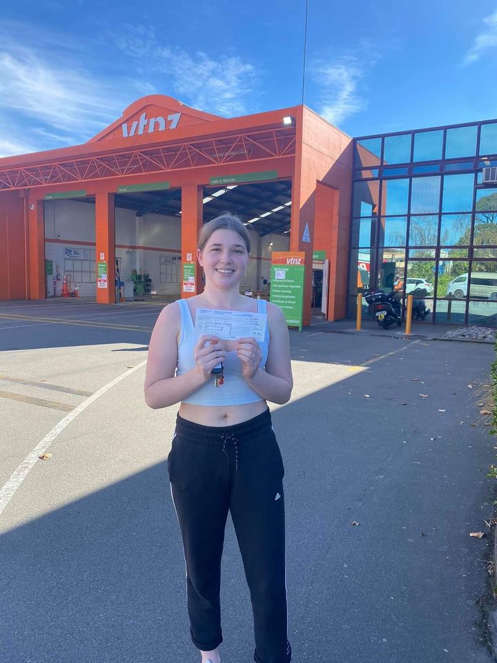 Maya pictured holding her new Restricted Licence